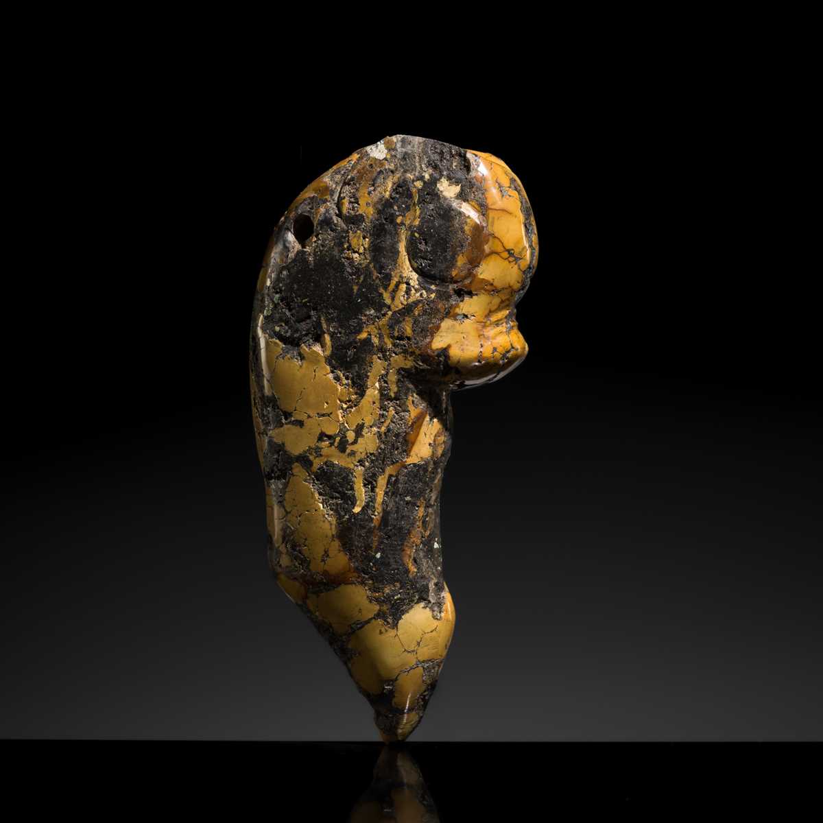 A RARE AND LARGE TURQUOISE MATRIX ‘PIG DRAGON’ PENDANT, ZHULONG, LATE NEOLITHIC PERIOD, HONGSHAN CULTURE