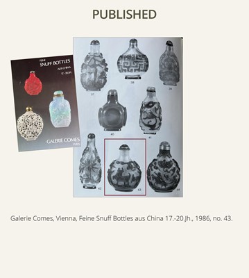 A RED-OVERLAY SNOWFLAKE GLASS ‘SANYANG’ SNUFF BOTTLE, 1750-1850