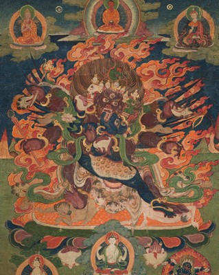 Lot 97 - A THANGKA DEPICTING SUPERSECRET HAYAGRIVA AND CONSORT, TIBET, 18TH-19TH CENTURY