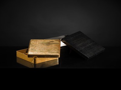 Lot 210 - A MAGNIFICENT MATCHING GOLD LACQUER SET OF A SUZURIBAKO (WRITING BOX) AND A BUNDAI (WRITING DESK)