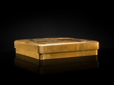 Lot 210 - A MAGNIFICENT MATCHING GOLD LACQUER SET OF A SUZURIBAKO (WRITING BOX) AND A BUNDAI (WRITING DESK)