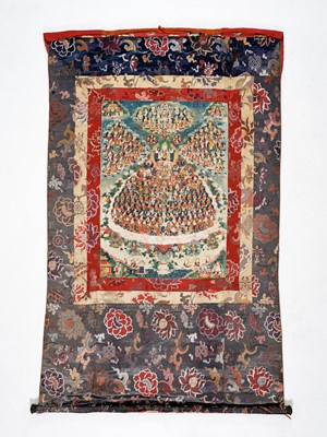 Lot 594 - A THANGKA OF A GELUGPA REFUGE FIELD, 19TH CENTURY