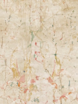 Lot 594 - A THANGKA OF A GELUGPA REFUGE FIELD, 19TH CENTURY