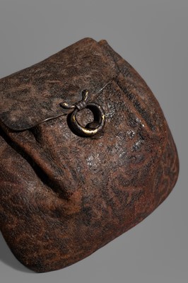 Lot 1559 - A GROUP OF TWO LEATHER AND RATTAN TABAKO-IRE (POUCHES)