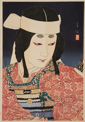 NATORI SHUNSEN: ACTOR NAKAMURA SHIKAKU II AS SHIZUKA GOZEN AT HORIKAWA