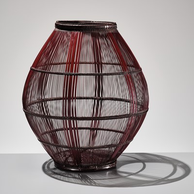MAEDA CHIKUBOSAI II: A LACQUER BAMBOO AND RATTAN HANAKAGO (FLOWER BASKET)