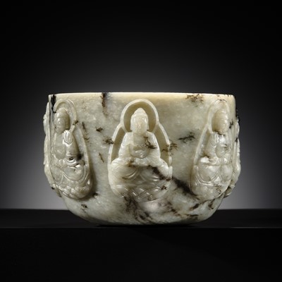 Lot 223 - THE PRIESTLEY–FERRARO ‘SEVEN BUDDHAS OF THE PAST’ JADE BOWL, QIANLONG PERIOD