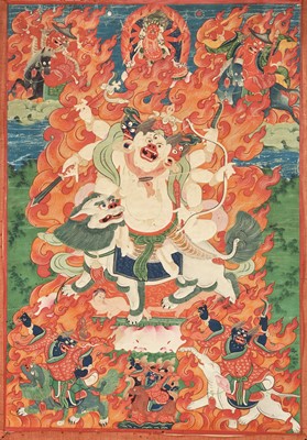 Lot 600 - A THANGKA OF PEHAR, 19TH CENTURY