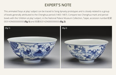 Lot 179 - A BLUE AND WHITE ‘SIXTEEN BOYS’ BOWL, DAOGUANG MARK AND PERIOD, PUBLISHED AND EXHIBITED, EX WEISHAUPT COLLECTION