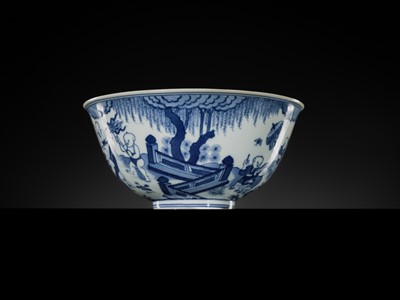 Lot 179 - A BLUE AND WHITE ‘SIXTEEN BOYS’ BOWL, DAOGUANG MARK AND PERIOD, PUBLISHED AND EXHIBITED, EX WEISHAUPT COLLECTION
