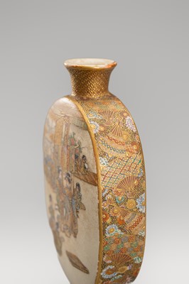 Lot 1569 - A PAIR OF SATSUMA EARTHENWARE MINIATURE VASES