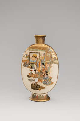 Lot 1569 - A PAIR OF SATSUMA EARTHENWARE MINIATURE VASES