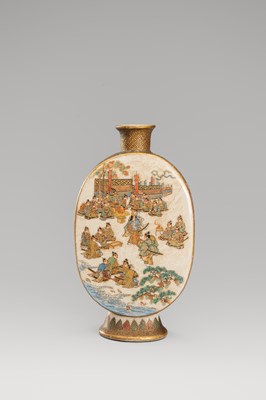 Lot 1569 - A PAIR OF SATSUMA EARTHENWARE MINIATURE VASES