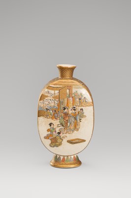 Lot 1569 - A PAIR OF SATSUMA EARTHENWARE MINIATURE VASES