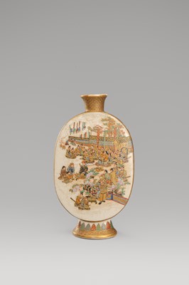 Lot 1569 - A PAIR OF SATSUMA EARTHENWARE MINIATURE VASES