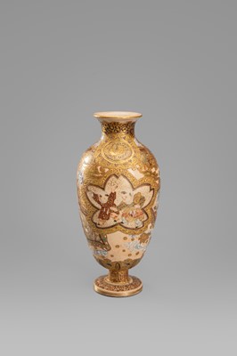 Lot 1571 - A PAIR OF SATSUMA EARTHENWARE MINIATURE VASES