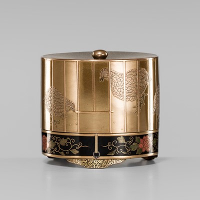 A SUPERB LACQUER ‘QUAIL CAGE’ KOGO (INCENSE BOX)