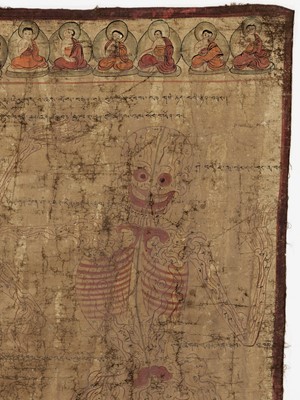 Lot 585 - A TIBETAN MEDICAL CHART, 17TH-18TH CENTURY