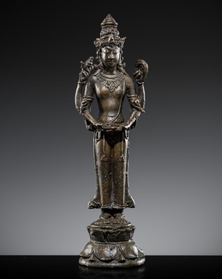 Lot 507 - A FINE BRONZE FIGURE OF SHIVA, CENTRAL JAVA, 9TH-10TH CENTURY