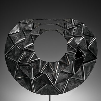 Lot 126 - A MASSIVE AND IMPORTANT THREE-TIERED SILVER NECK ORNAMENT, MIAO PEOPLE
