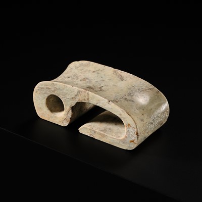 Lot 222 - AN ALTERED JADE BELT HOOK, NEOLITHIC PERIOD, LIANGZHU CULTURE