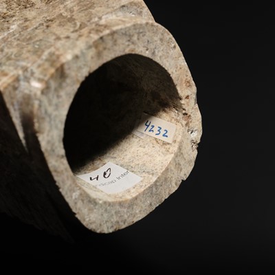 Lot 69 - A LARGE AND IMPORTANT ELEVEN-TIERED JADE CONG, NEOLITHIC PERIOD, LIANGZHU CULTURE