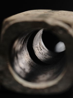 Lot 69 - A LARGE AND IMPORTANT ELEVEN-TIERED JADE CONG, NEOLITHIC PERIOD, LIANGZHU CULTURE