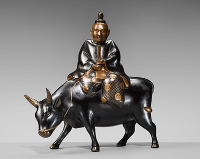 A FINE LACQUER OKIMONO OF SUGAWARA NO MICHIZANE