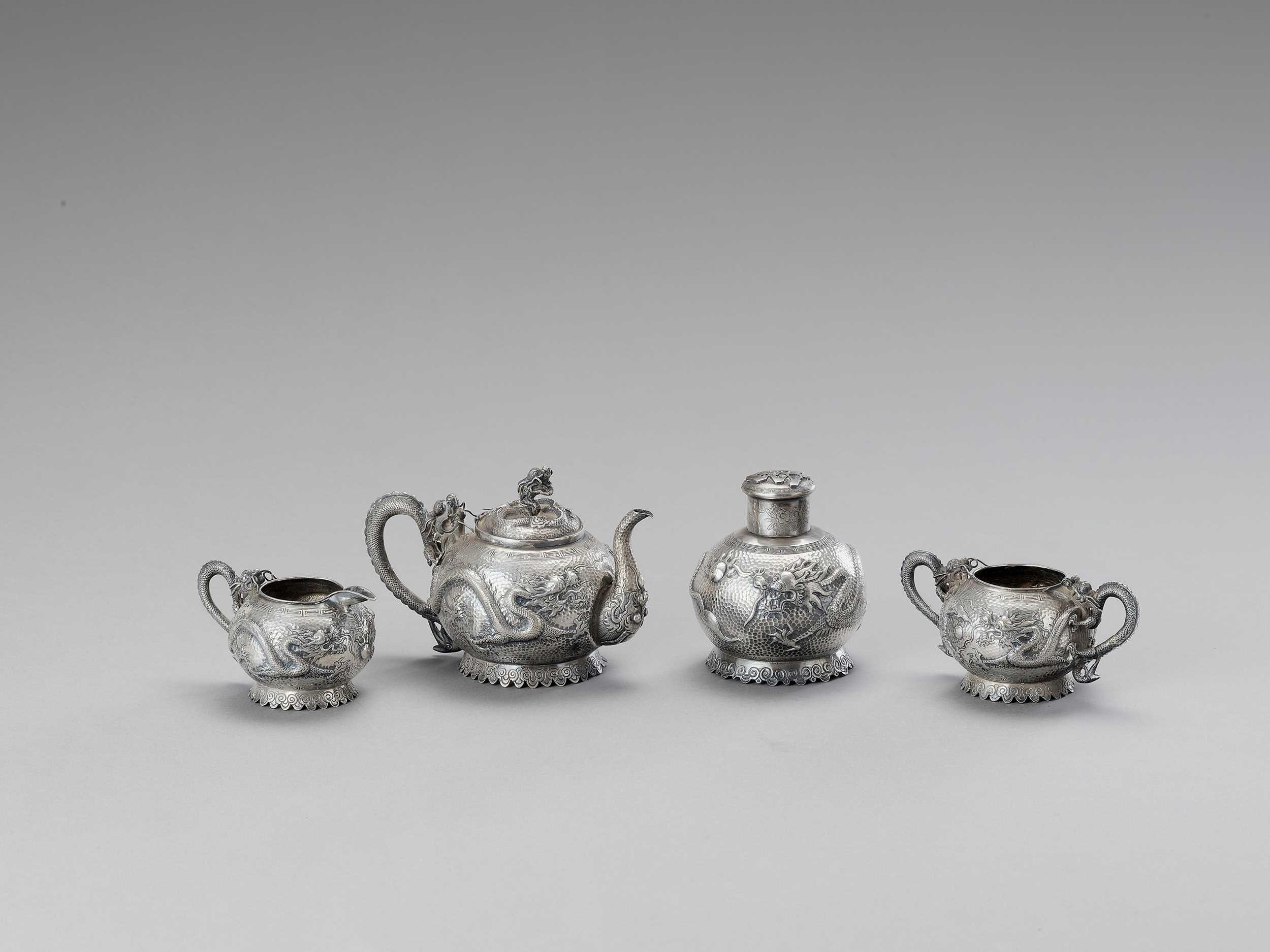 Lot 915 - AN EXPORT SILVER TEA SERVIC, C. 1900