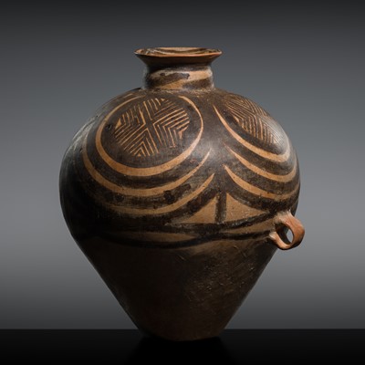 Lot 233 - A LARGE PAINTED POTTERY JAR, NEOLITHIC PERIOD, MAJIAYAO CULTURE