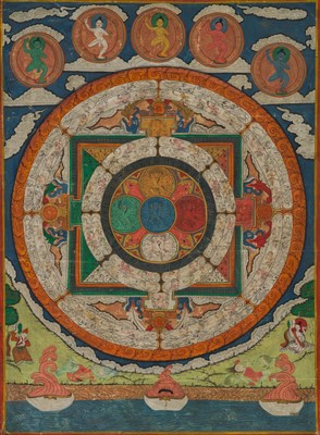 Lot 108 - A CHAKRASAMVARA MANDALA THANGKA, TIBET, 19TH TO EARLY 20TH CENTURY
