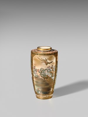 Lot 156 - KOYAMA NANPO: A RARE AND SUPERB SATSUMA CERAMIC VASE WITH FABULOUS ANIMAL SCENES