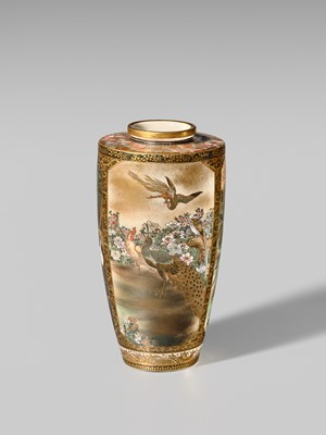 Lot 156 - KOYAMA NANPO: A RARE AND SUPERB SATSUMA CERAMIC VASE WITH FABULOUS ANIMAL SCENES
