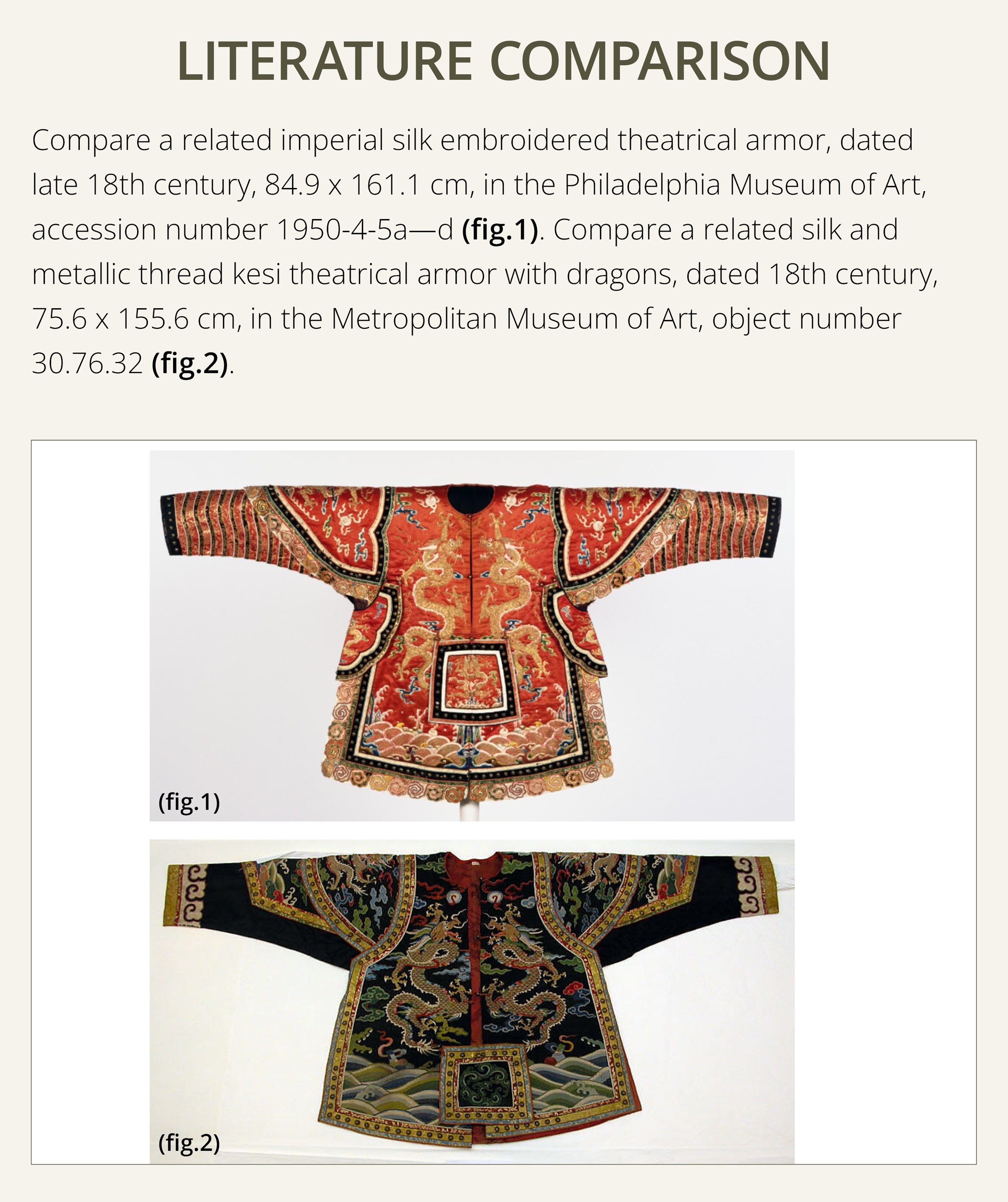 A SILK EMBROIDERED THEATRICAL ARMOR FOR THE OPERA,