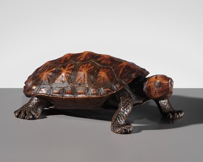 HAKIN: A FINE WOOD OKIMONO OF A TORTOISE