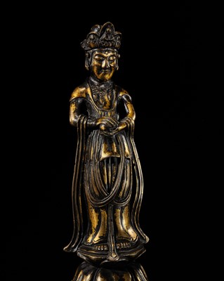 AN IMPORTANT GILT-BRONZE FIGURE OF KANNON BOSATSU, ASUKA-NARA PERIOD