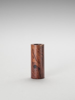 Lot 851 - A ROSEWOOD BRUSH POT, BITONG