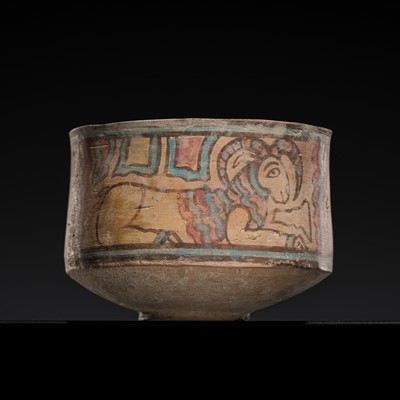 Lot 388 - A NEOLITHIC PAINTED POTTERY ‘RAM’ BOWL, INDUS VALLEY CIVILIZATION
