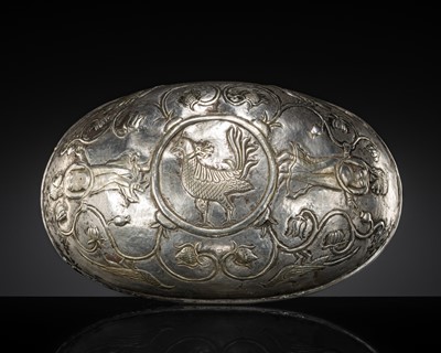 Lot 379 - A FINE SILVER REPOUSSÉ ‘NUDE MAIDENS’ BOWL, SASANIAN DYNASTY, CIRCA 5TH-7TH CENTURY