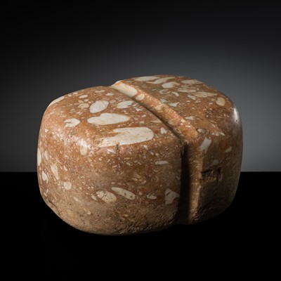 Lot 397 - A BACTRIAN RED STONE RITUAL OBJECT, 3RD-2ND MILLENNIUM BC