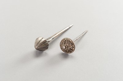 Lot 606 - TWO CHAM SILVER HAIRPINS