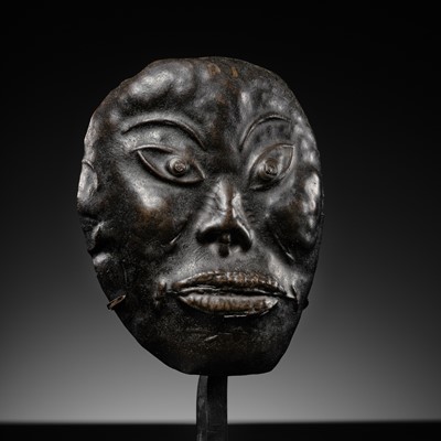 Lot 377 - A BRONZE BURIAT SHAMAN’S MASK, CIRCA 1700-1900