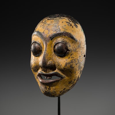 Lot 516 - A POLYCHROME WOOD TOPENG DANCE MASK, BALI, 19TH CENTURY