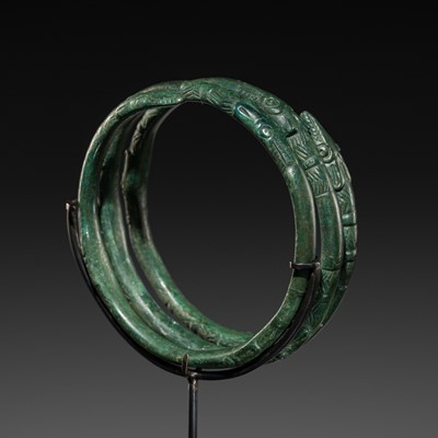 Lot 381 - A RARE BRONZE BRACELET, SCYTHIAN CULTURE, EURASIAN STEPPE, CIRCA 500 BC