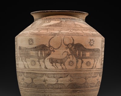 Lot 391 - A NEOLITHIC POTTERY ‘ZEBU’ VESSEL, INDUS VALLEY CIVILIZATION, KULLI CULTURE, CIRCA 2300 BC