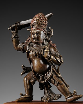 Lot 51 - A BRONZE FIGURE OF ACHALA, TIBET, 16TH-17TH CENTURY