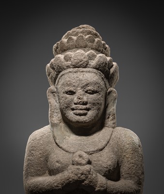 Lot 478 - A SANDSTONE ‘APSARA’ BRACKET, CHAMPA, 10TH CENTURY