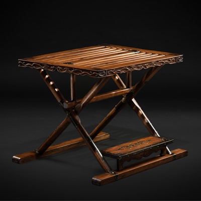 Lot 185 - A RARE HUANGHUALI FOLDING STOOL, 19TH CENTURY