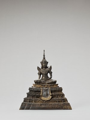 Lot 1325 - A THAI GILT BRONZE FIGURE OF BUDDHA SHAKYAMUNI, RATTANAKOSIN