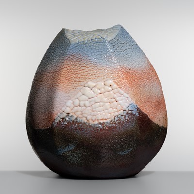 HAYASHI SHOTARO: A MANYO-SHINO GLAZED ‘MOUNT FUJI’ VASE